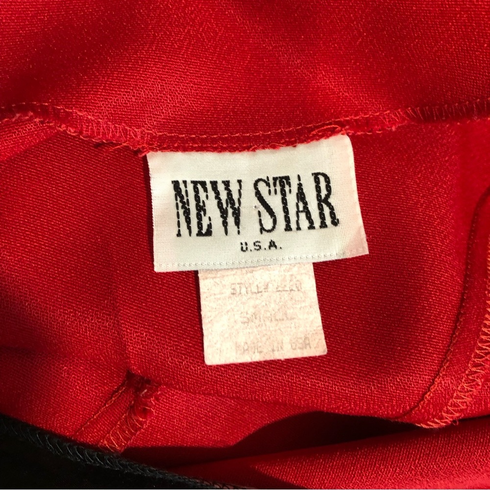 Vintage 80s 90s Audrey Hepburn style black red pencil sleeveless midi dress S - Picture 6 of 8